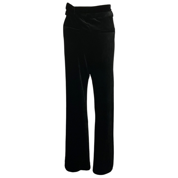 BRUNELLO CUCINELLI BLACK VELVET TROUSERS WITH BELT - Picture 3 of 5